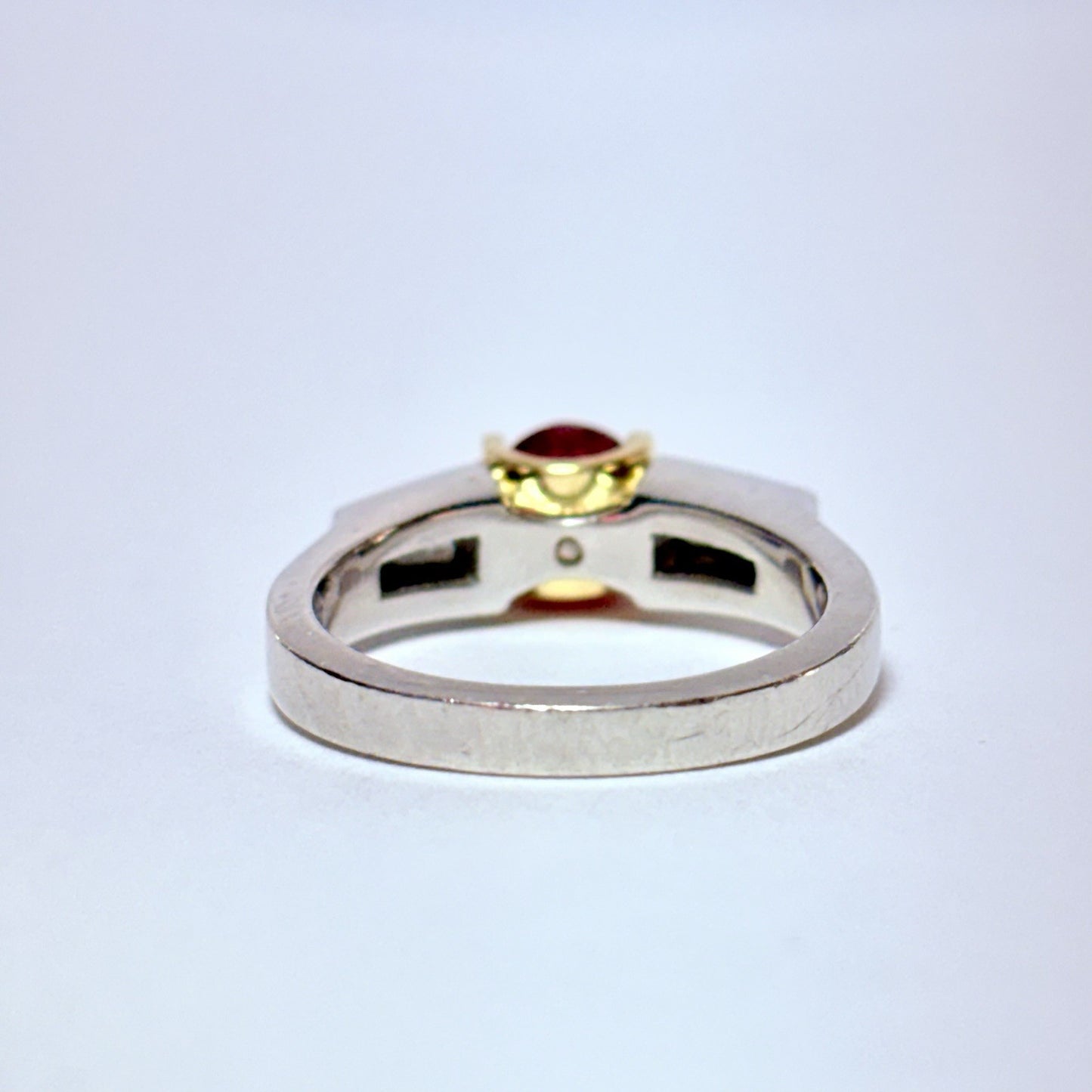 1.10ct Oval Ruby & Diamond Ring — GIA Certified, Platinum & 18K Gold