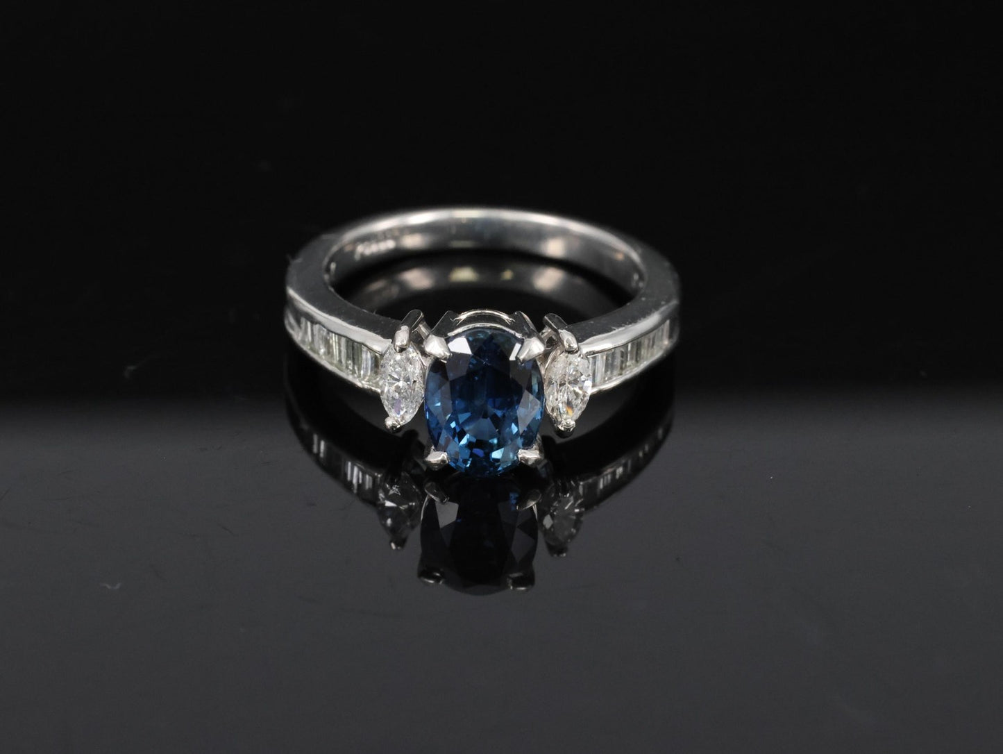 1.97ct Oval Blue Sapphire & Diamond Ring — GIA Certified, Platinum