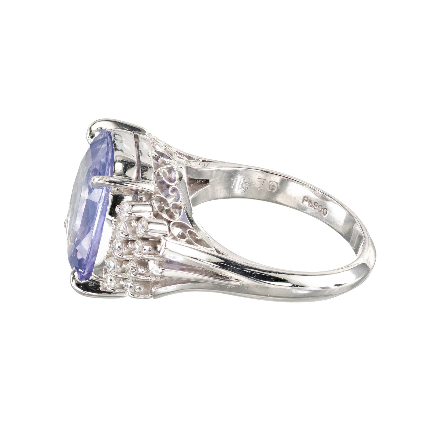6.40ct Cushion Sapphire Diamond Ring — GIA Certified, Platinum
