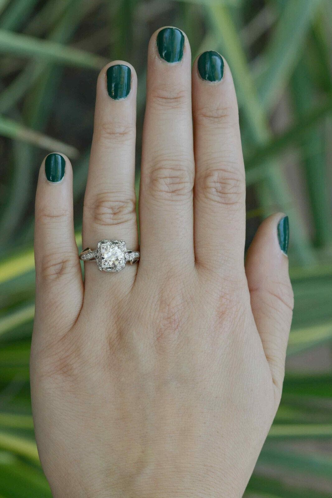 1.10ct Old Mine Cut Diamond Art Deco Ring — GIA Certified, Platinum