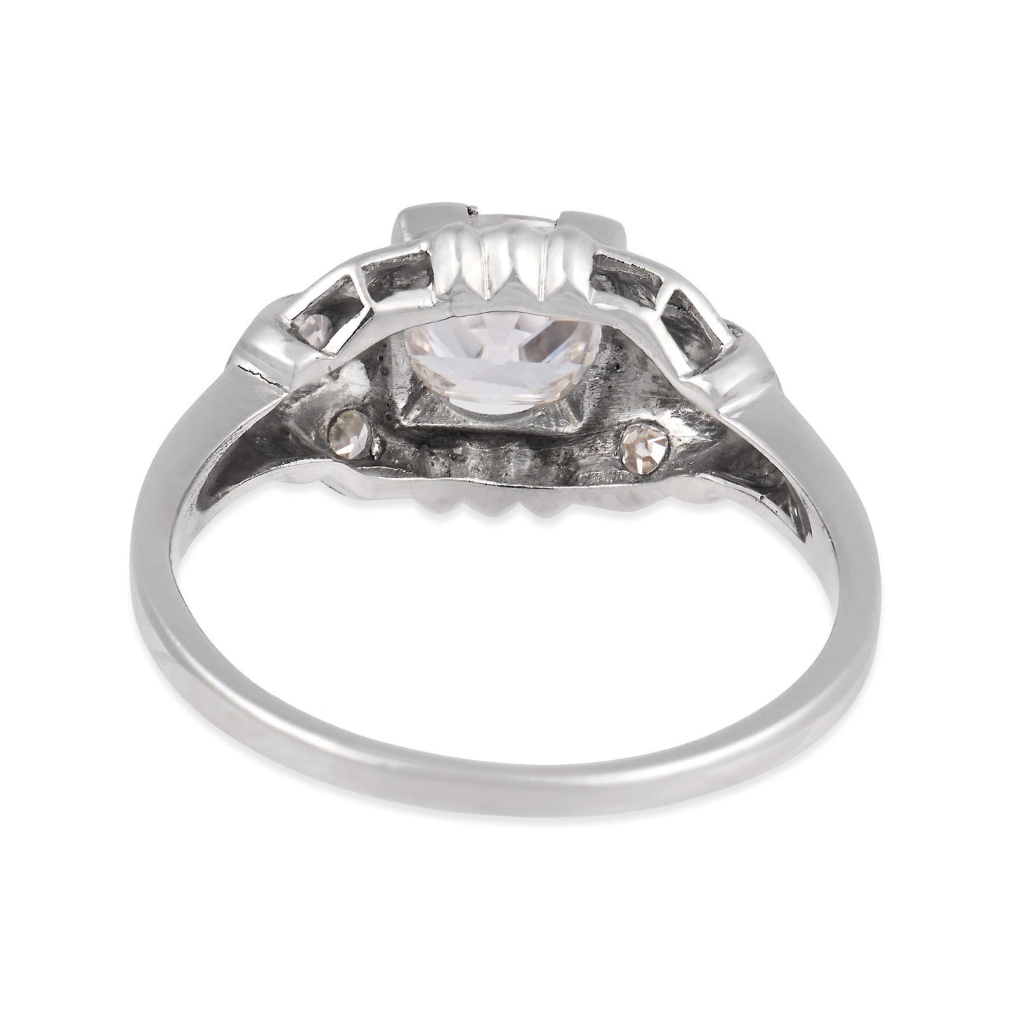 0.90ct Old Mine Cut Diamond Art Deco Ring — GIA Certified, Platinum