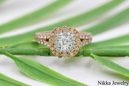 0.71ct Cushion Modified Brilliant Diamond Ring — GIA Certified, 14k Rose Gold