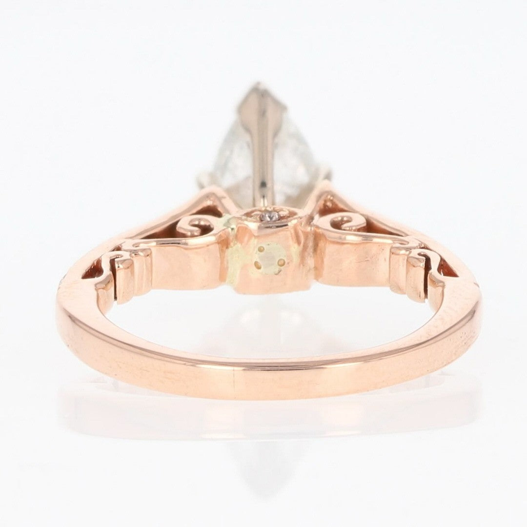 1.24ct Pear Brilliant Diamond Solitaire with Accents Ring — GIA Certified, 14k Rose Gold