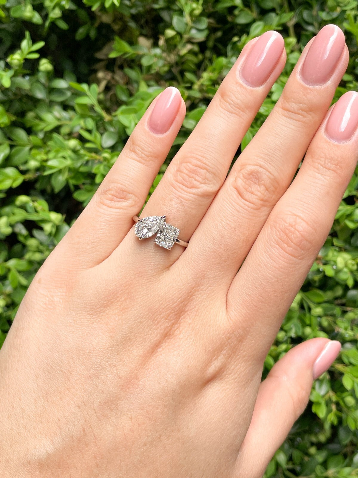 2.19ct Pear & Radiant Diamond Two-Stone Ring — GIA Certified, Platinum