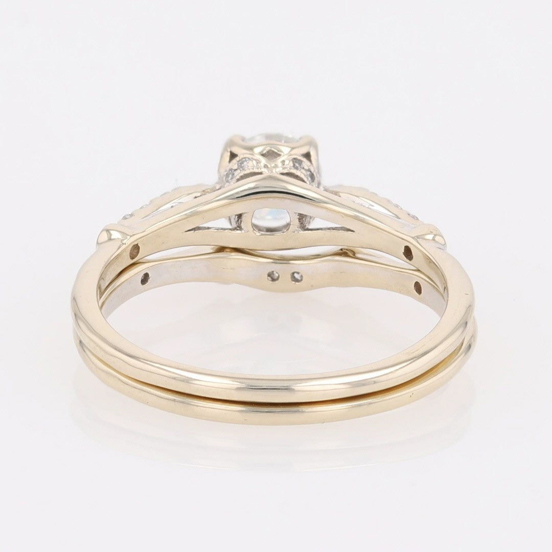 0.50ct Round Brilliant Diamond Solitaire with Accents Ring — GIA Certified, 18k White Gold