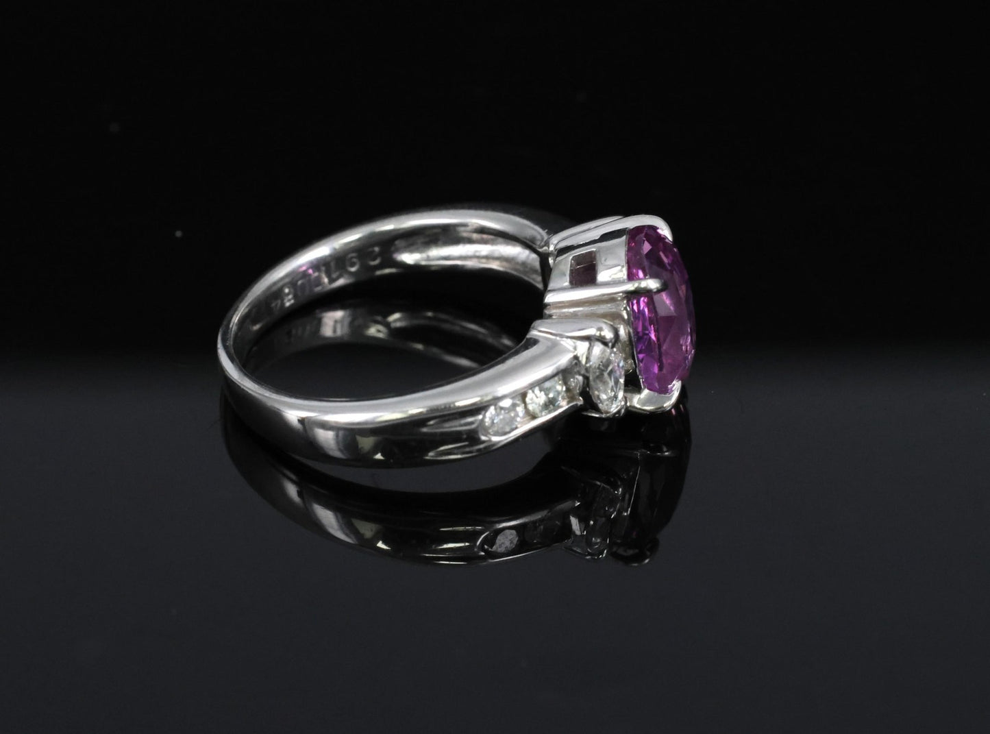 2.91ct Oval Pink Sapphire & Diamond Ring — GIA Certified, Platinum