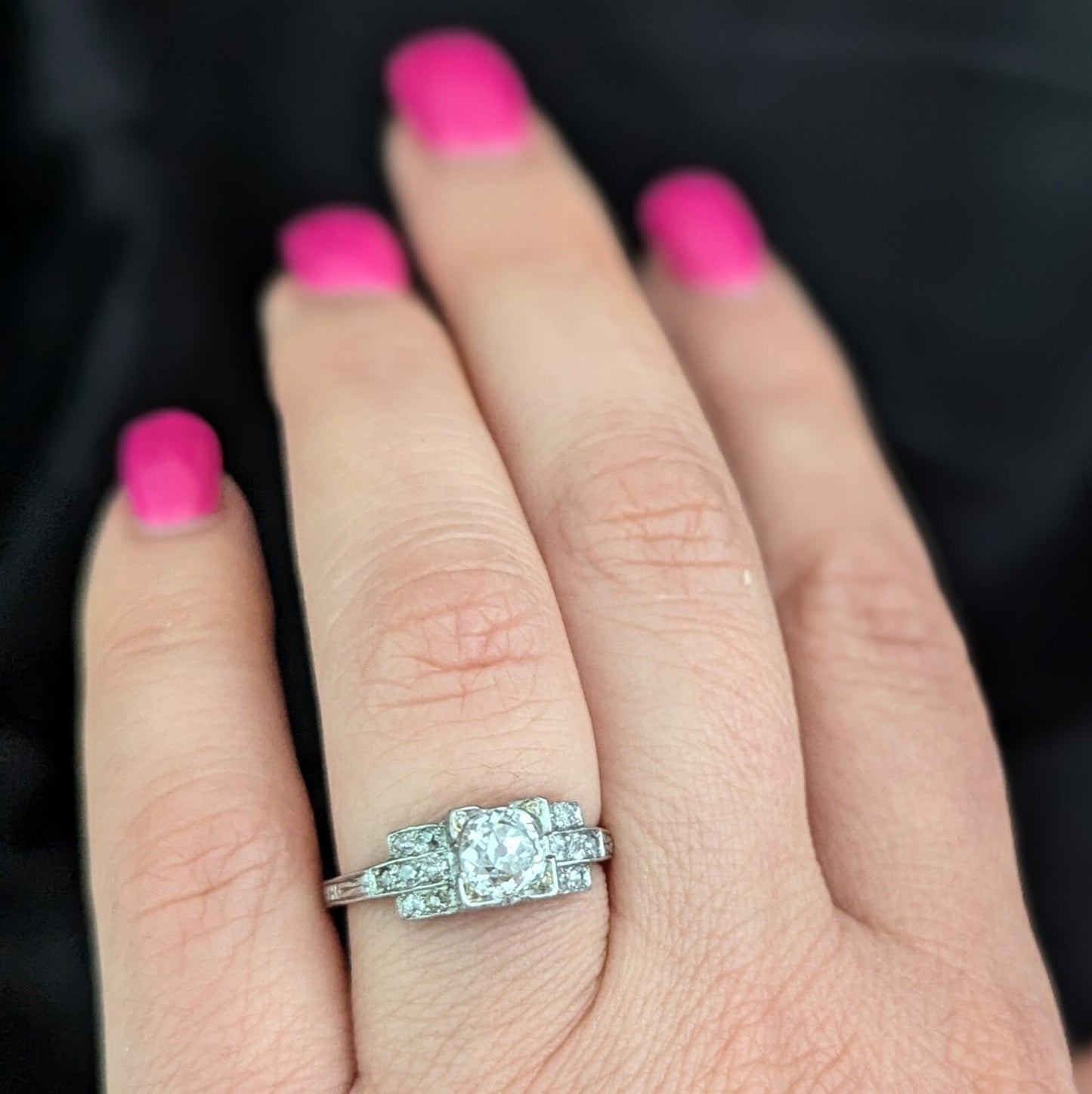 1.15ct Old European Cut Diamond Art Deco Ring — GIA Certified, Platinum