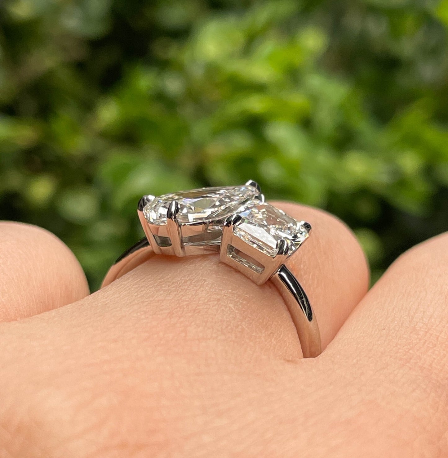 2.19ct Pear & Radiant Diamond Two-Stone Ring — GIA Certified, Platinum