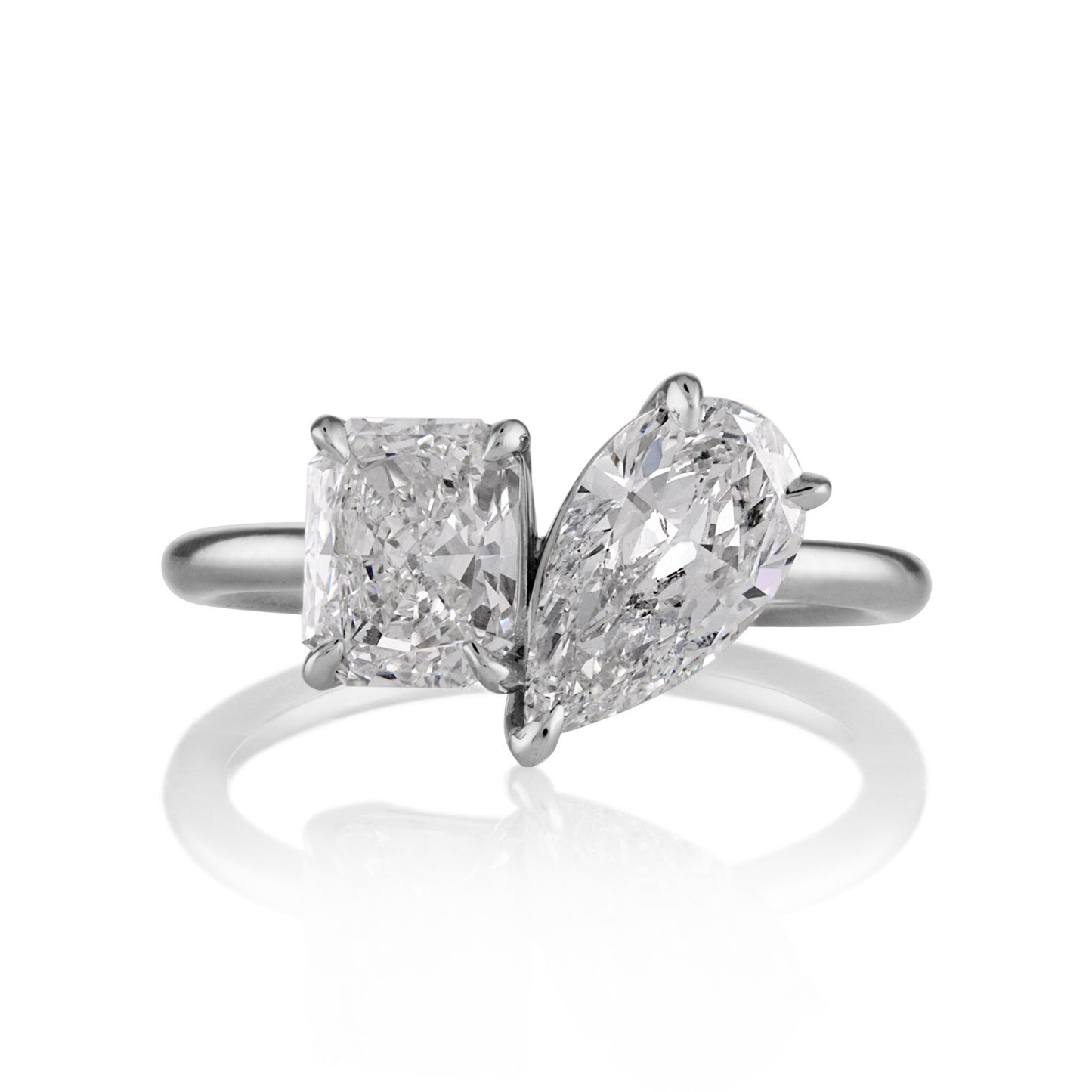 2.19ct Pear & Radiant Diamond Two-Stone Ring — GIA Certified, Platinum