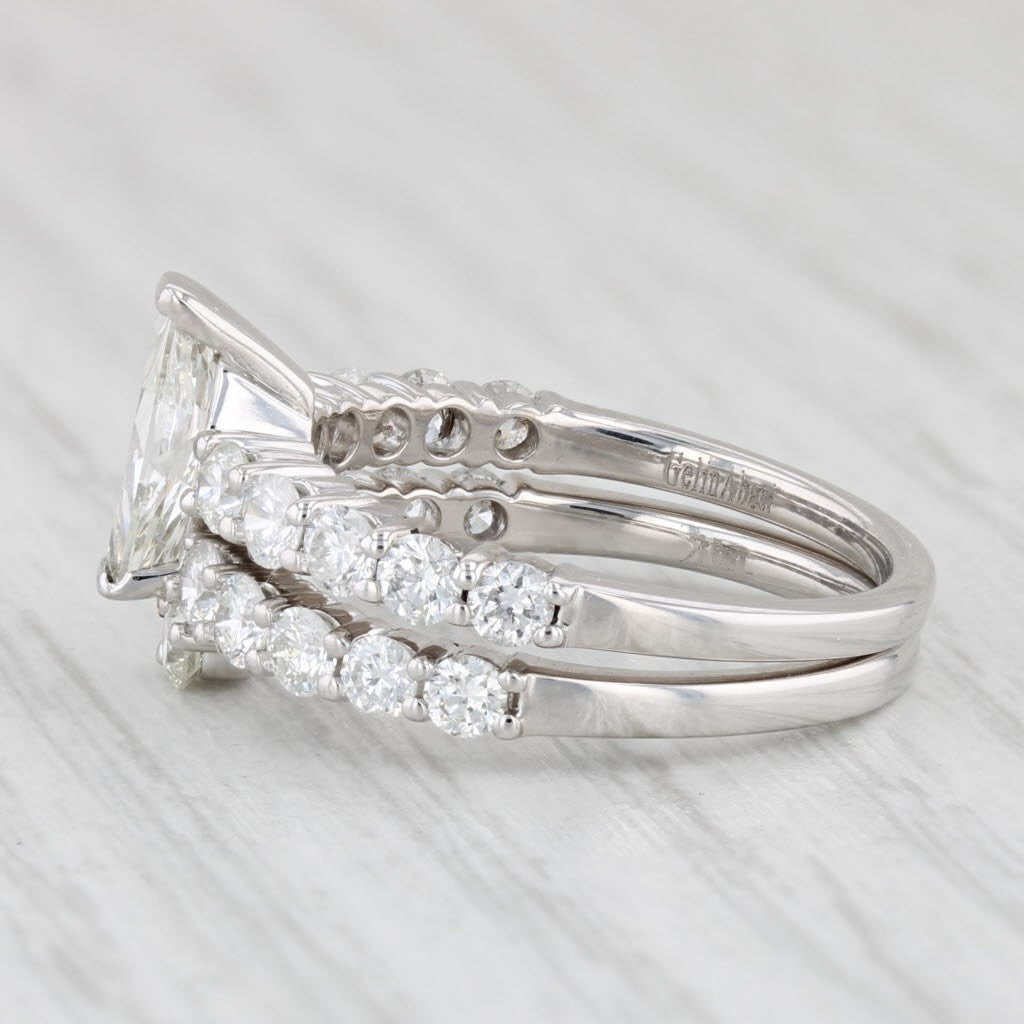0.75ct Modified Hexagonal Mixed Cut Diamond Bridal Set — GIA Certified, 18k White Gold