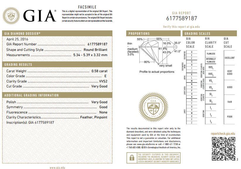 0.58ct Round Brilliant Diamond Engagement Ring — GIA Certified, 18k Yellow Gold