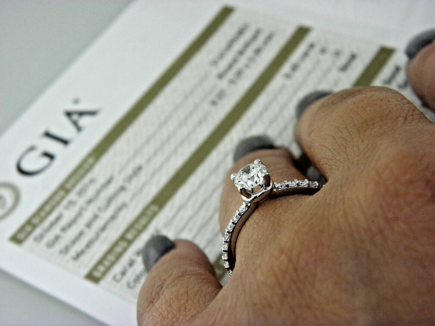 0.60ct Round Brilliant Diamond Engagement Ring — GIA Certified, 18k White Gold