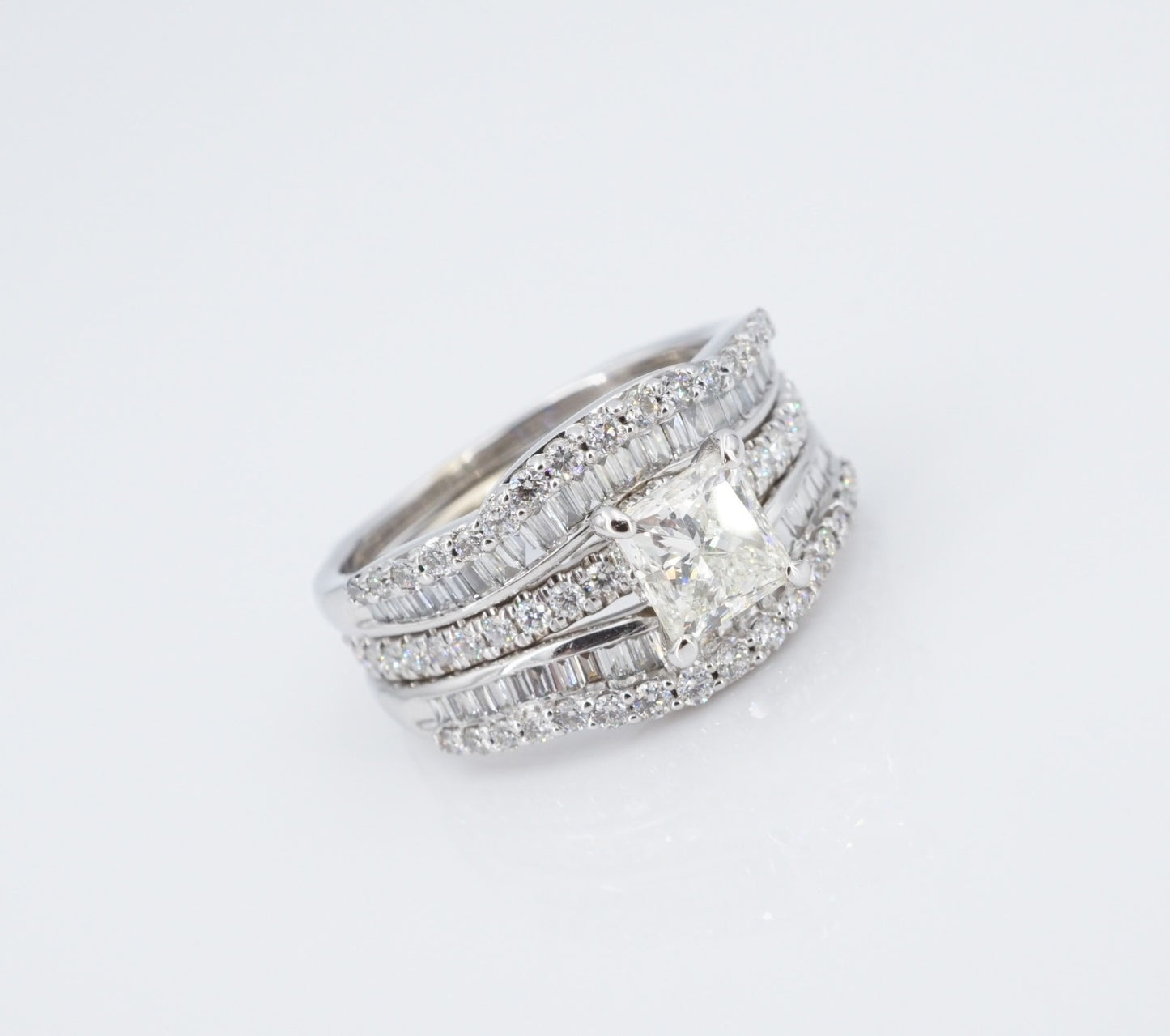 1.01ct Square Modified Brilliant Diamond Engagement Ring — GIA Certified, 14k White Gold