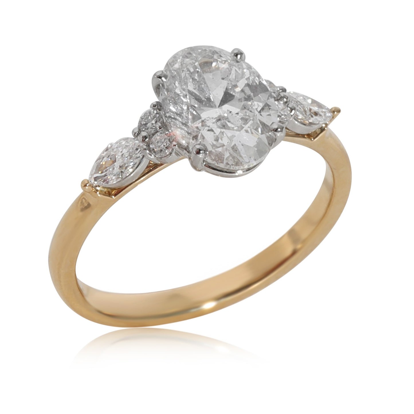 1.70ct Oval Brilliant Diamond Engagement Ring — GIA Certified, 18k Yellow Gold & Platinum