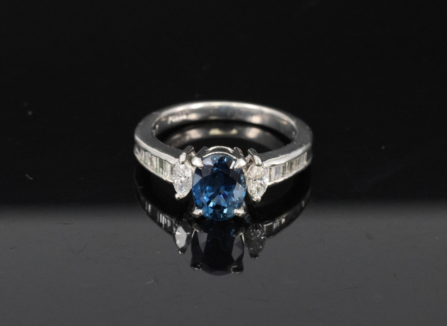 1.97ct Oval Blue Sapphire & Diamond Ring — GIA Certified, Platinum