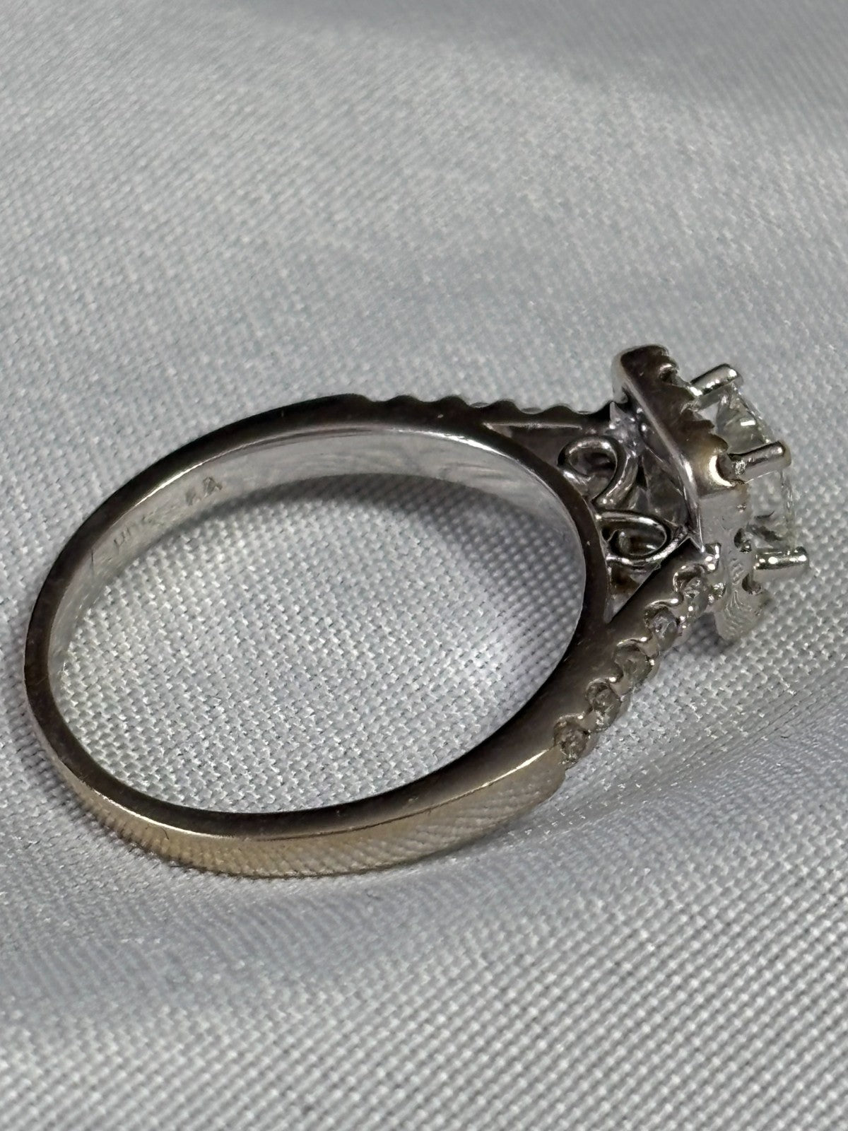0.51ct Square Modified Brilliant Diamond Halo Engagement Ring — GIA Certified, 14k White Gold
