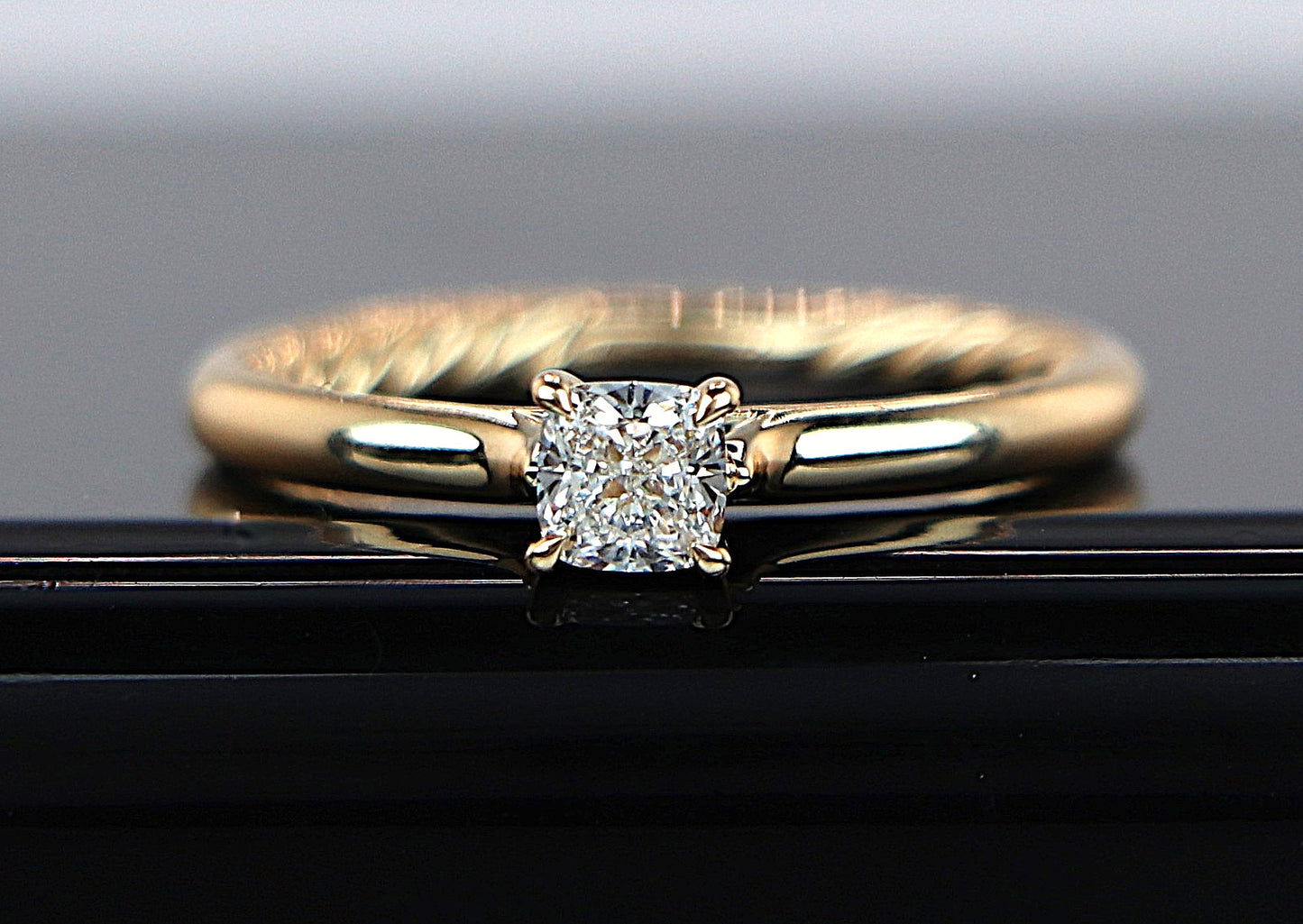 0.40ct Cushion Diamond David Yurman Eden Ring — GIA Certified, 18k Yellow Gold