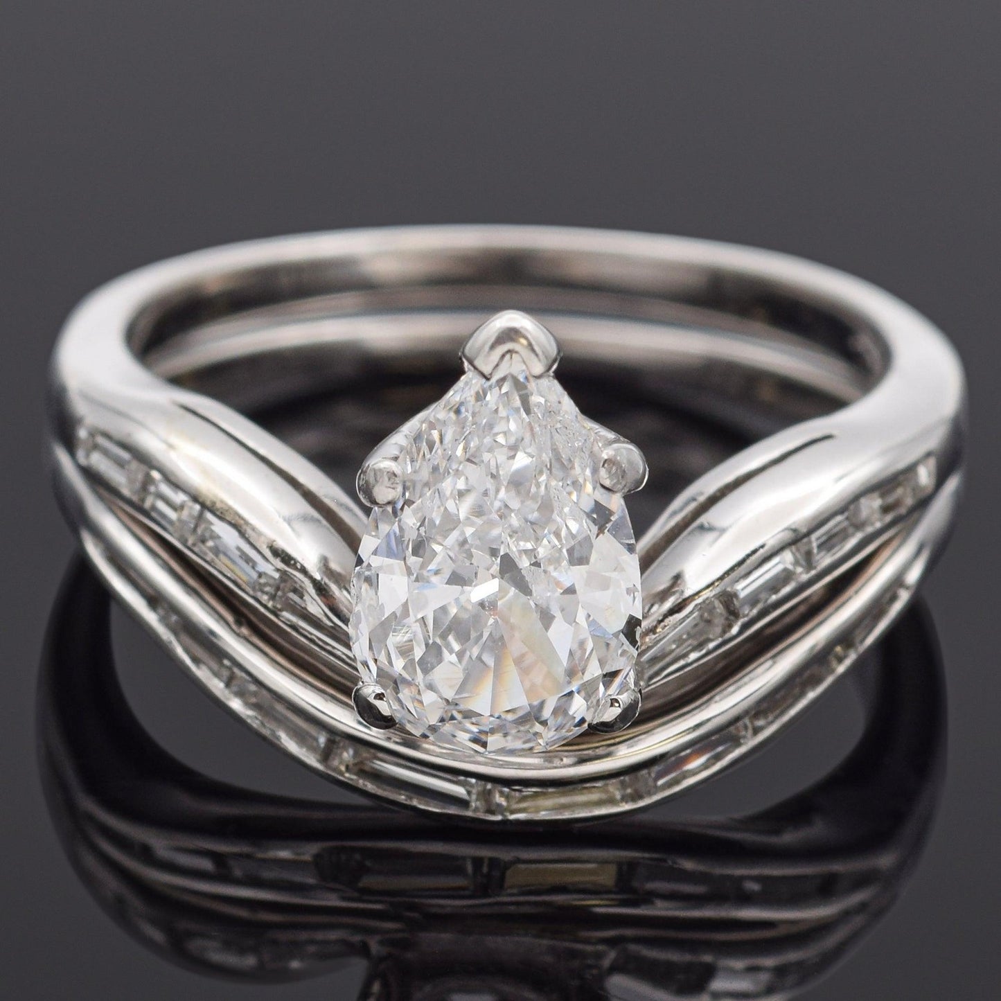 0.99ct Pear Brilliant Diamond Ring — GIA Certified, 14k White Gold