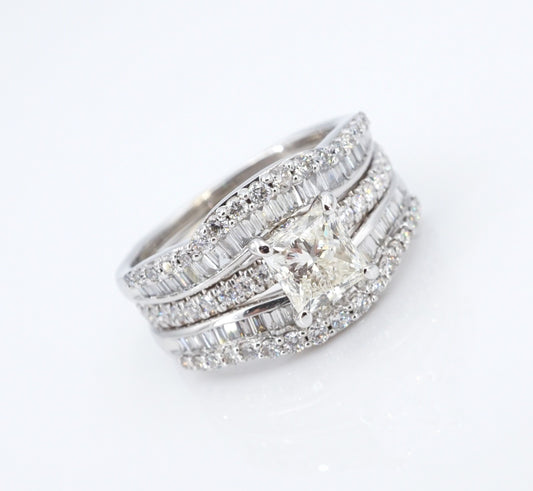 1.01ct Square Modified Brilliant Diamond Engagement Ring — GIA Certified, 14k White Gold