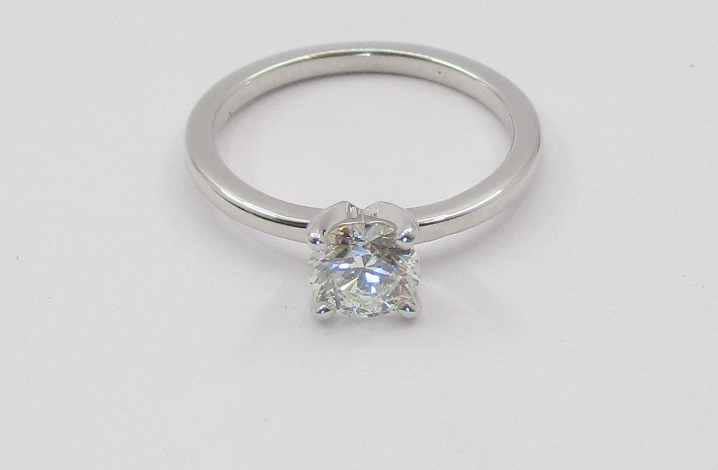 0.56ct Round Brilliant Diamond Engagement Ring — GIA Certified, 14k White Gold