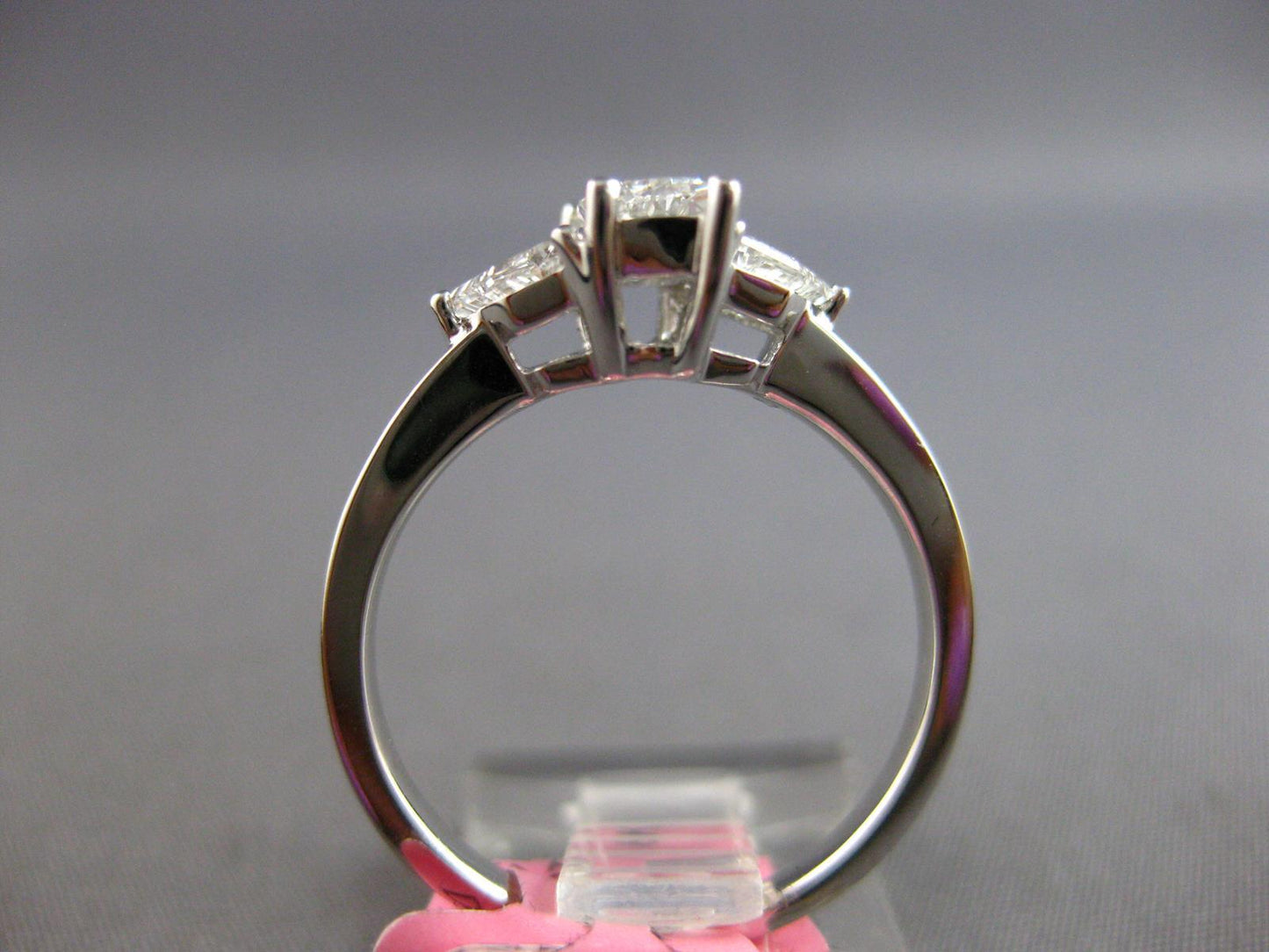 1.19ct Flame & Trapezoid Diamond Three Stone Ring — GIA Certified, 18k White Gold