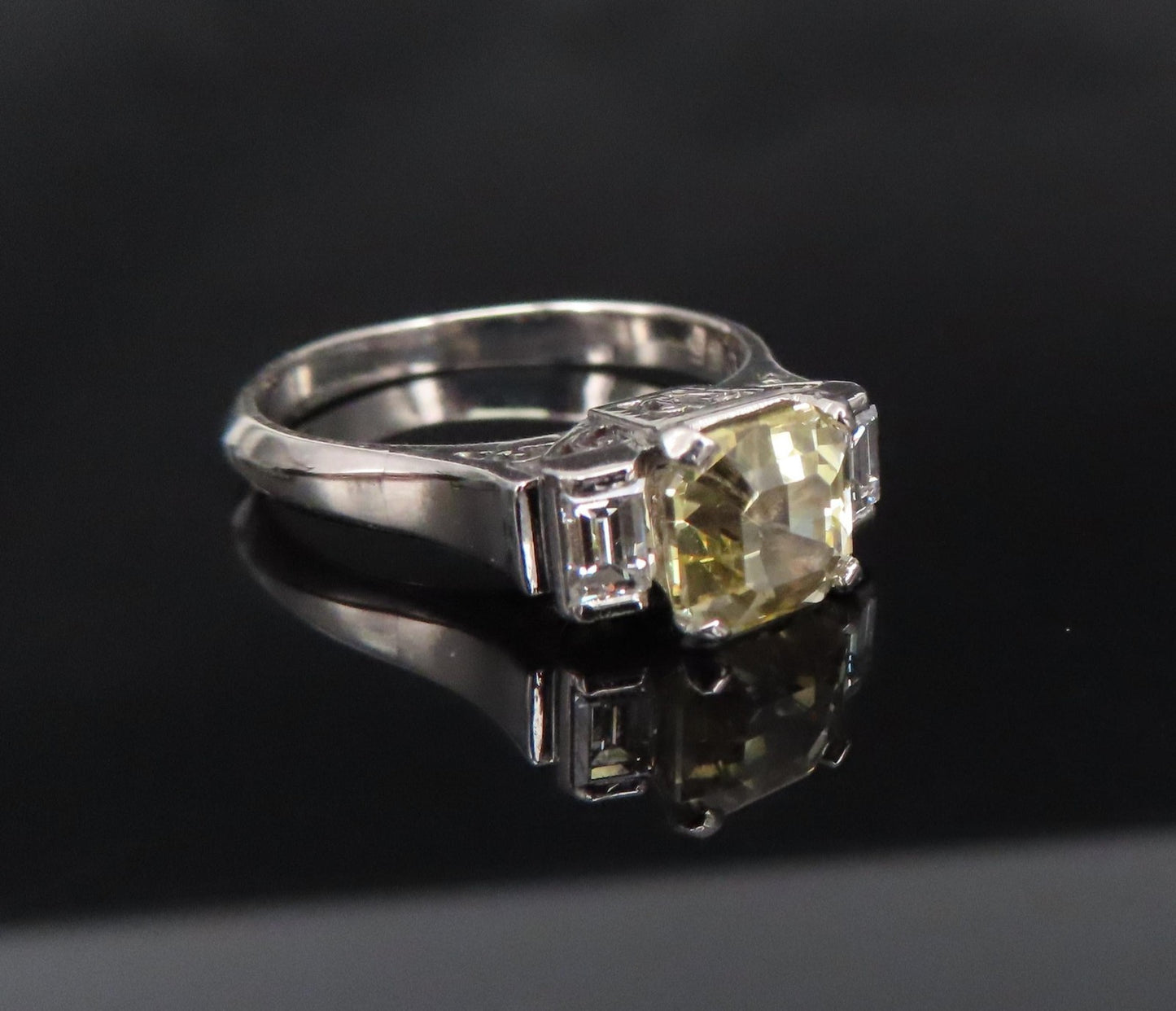 1.87ct Yellow Sapphire & 0.45ct Diamond Ring — GIA Certified, Platinum