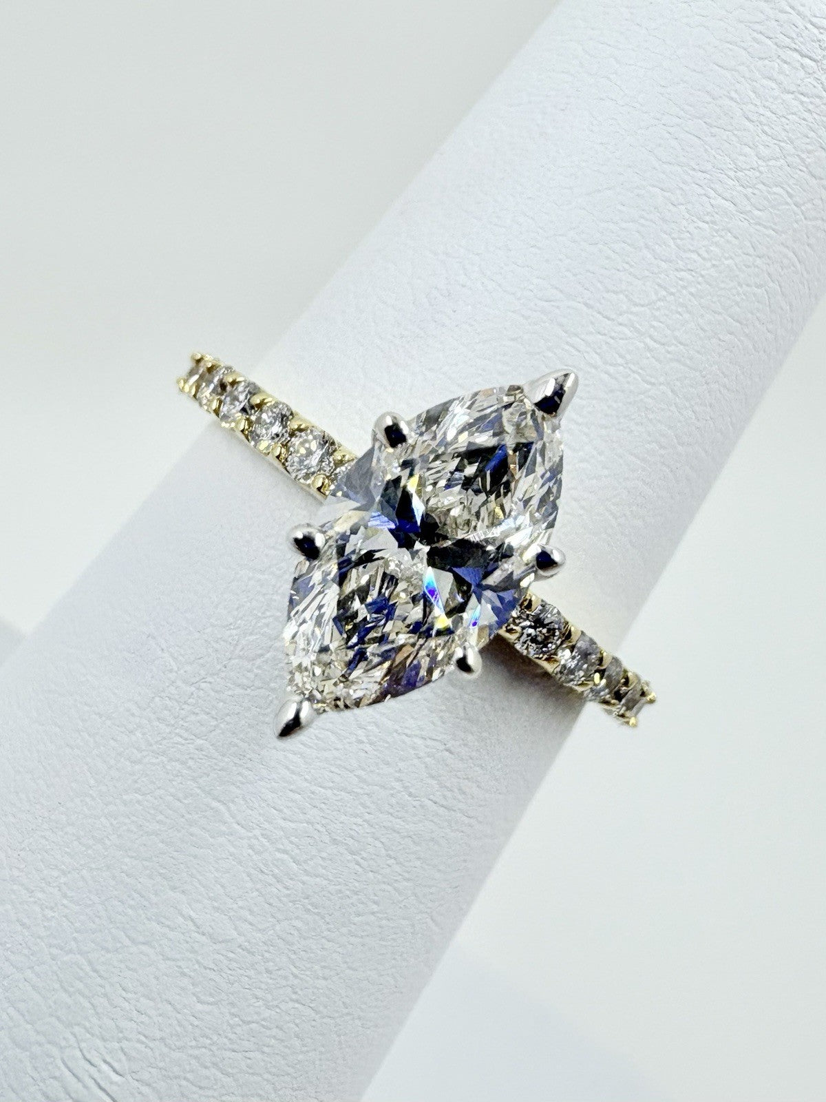 0.90ct Marquise Diamond Engagement Ring — GIA Certified, 14k Two-Tone Gold