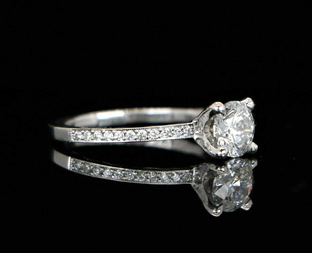 1.02ct Round Brilliant Diamond Engagement Ring — GIA Certified, 18k White Gold
