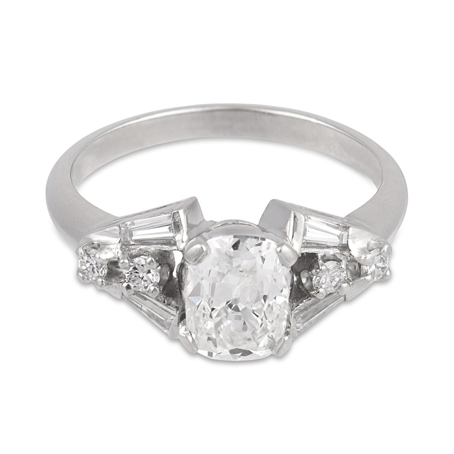1.08ct Old Mine Cut Diamond Engagement Ring — GIA Certified, Platinum