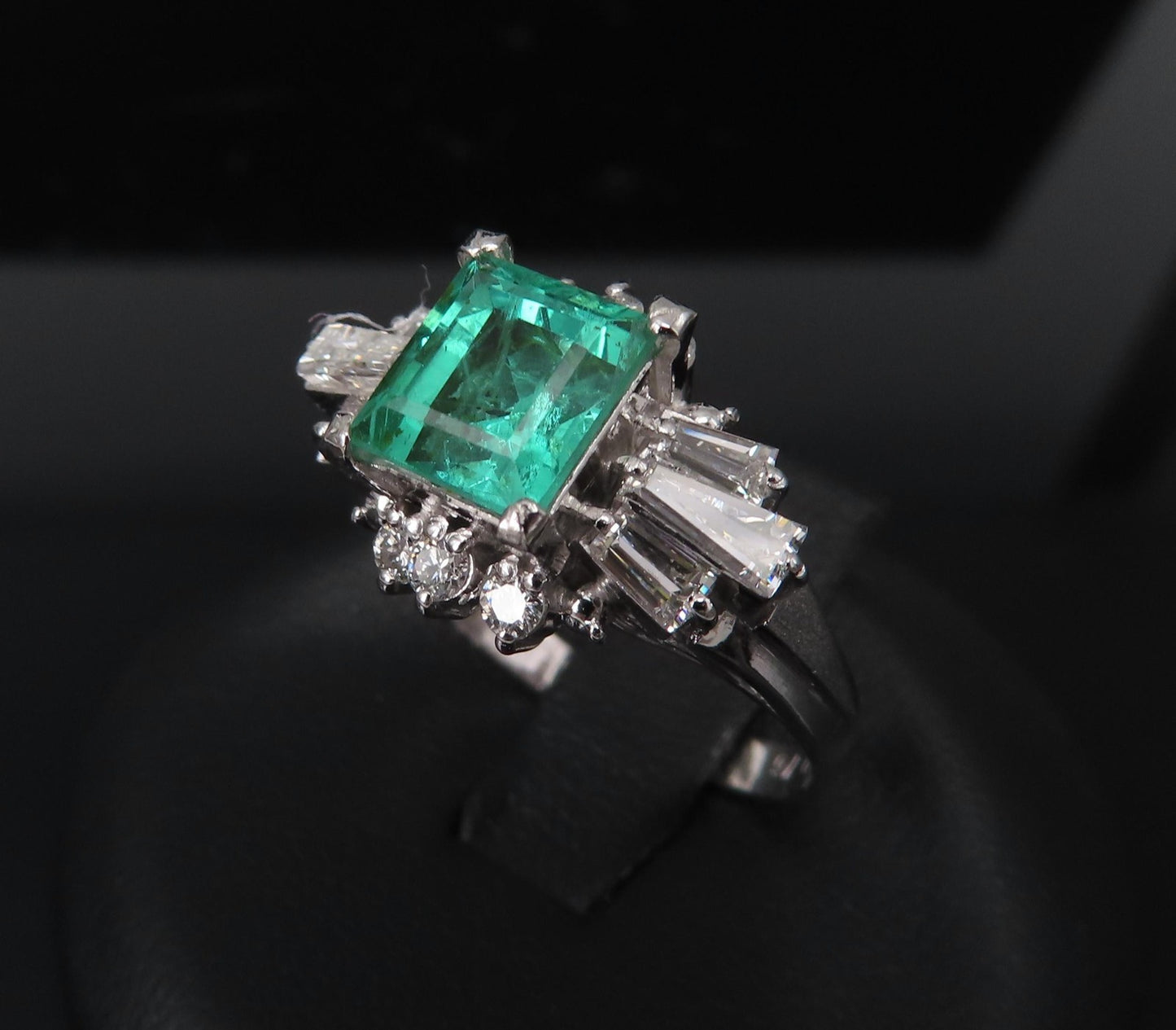 1.48ct Emerald Cut Natural Emerald Diamond Ring — GIA Certified, Platinum