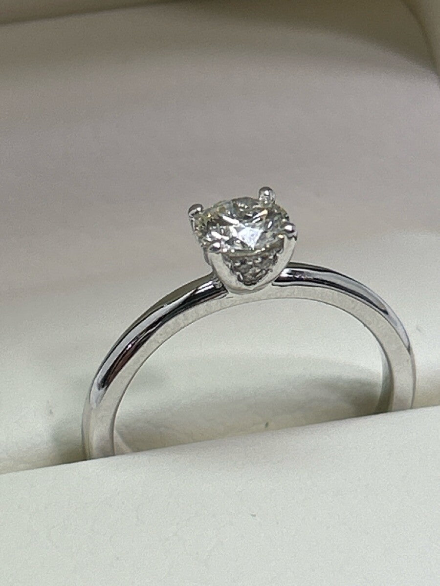 0.50ct Round Brilliant Diamond Solitaire Ring — GIA Certified, 14k White Gold