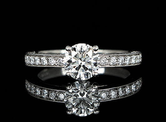 1.91ct Round Brilliant Diamond Halo Engagement Ring — GIA Certified, 18k White Gold