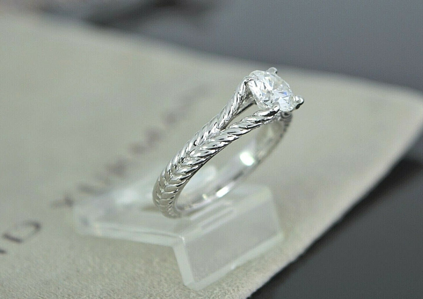 1.01ct Round Brilliant Diamond Chatelaine Ring — GIA Certified, Platinum