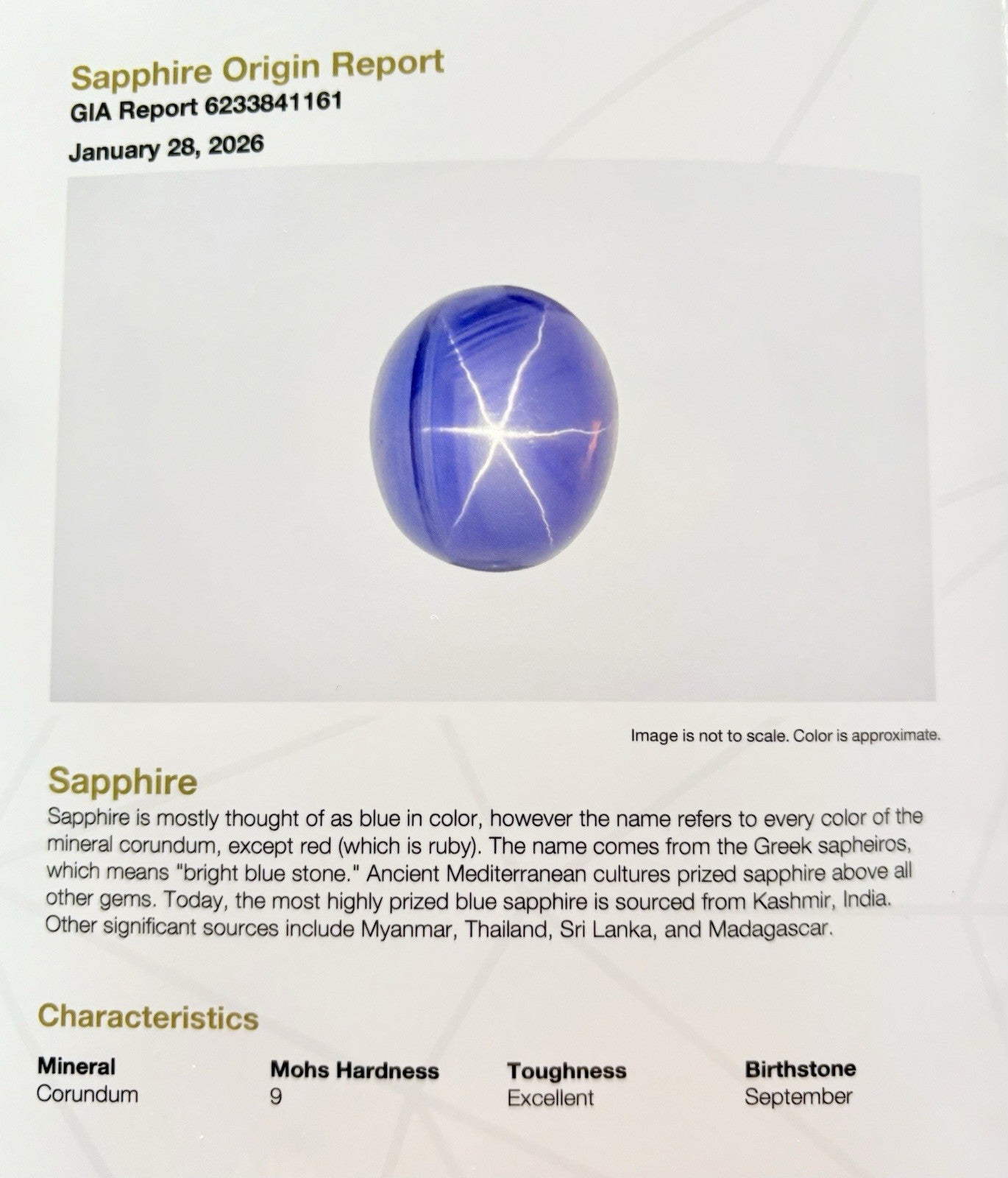 19.72ct Star Sapphire Diamond Ring — GIA Certified, 14k Yellow Gold