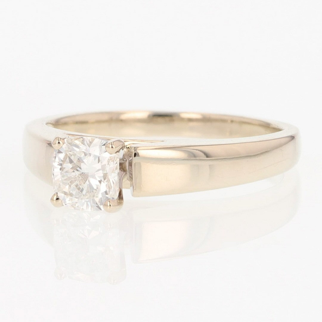 0.97ct Cushion Cut Diamond Solitaire Ring — GIA Certified, 14k White Gold
