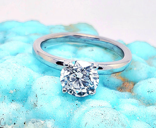 1.00ct Round Brilliant Diamond Solitaire Ring — GIA Certified, 14k White Gold