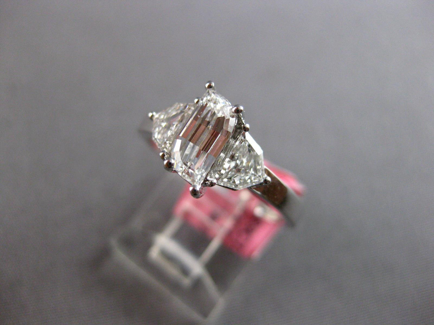 1.19ct Flame & Trapezoid Diamond Three Stone Ring — GIA Certified, 18k White Gold