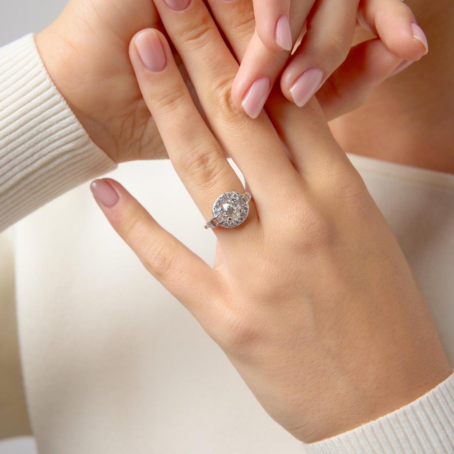 1.25ct Old European Cut Diamond Engagement Ring — GIA Certified, Platinum