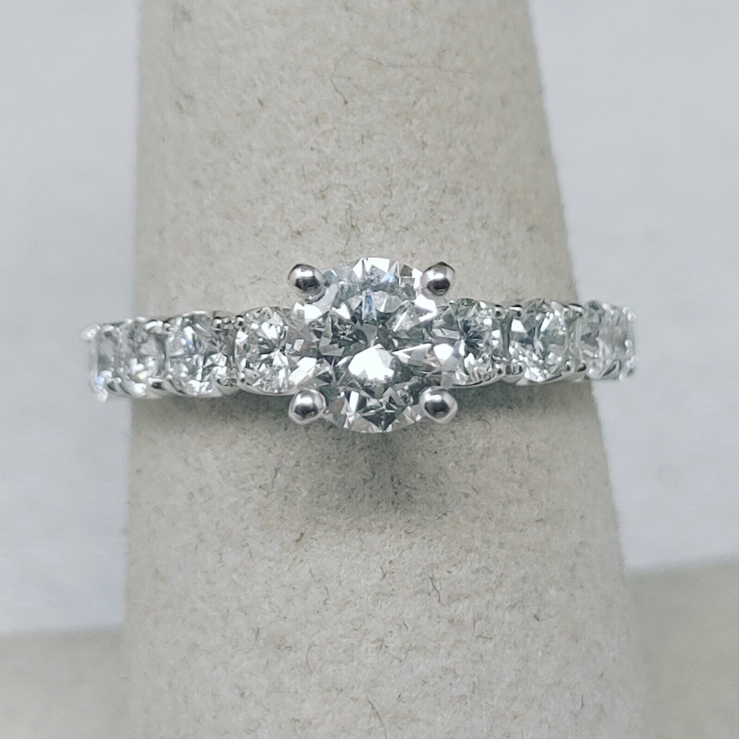 0.80ct Round Brilliant Diamond Engagement Ring — GIA Certified, 14k White Gold
