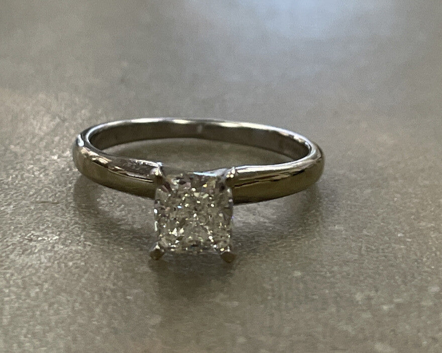 0.91ct Cushion Diamond Ring — GIA Certified, 14k White Gold