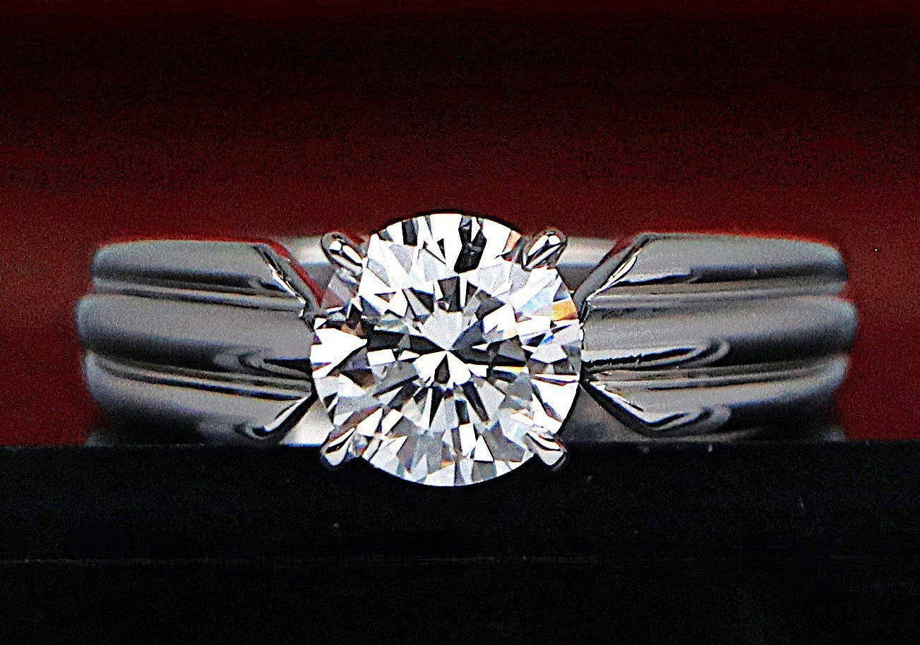 1.02ct Round Brilliant Diamond Solitaire Ring — GIA Certified, Platinum