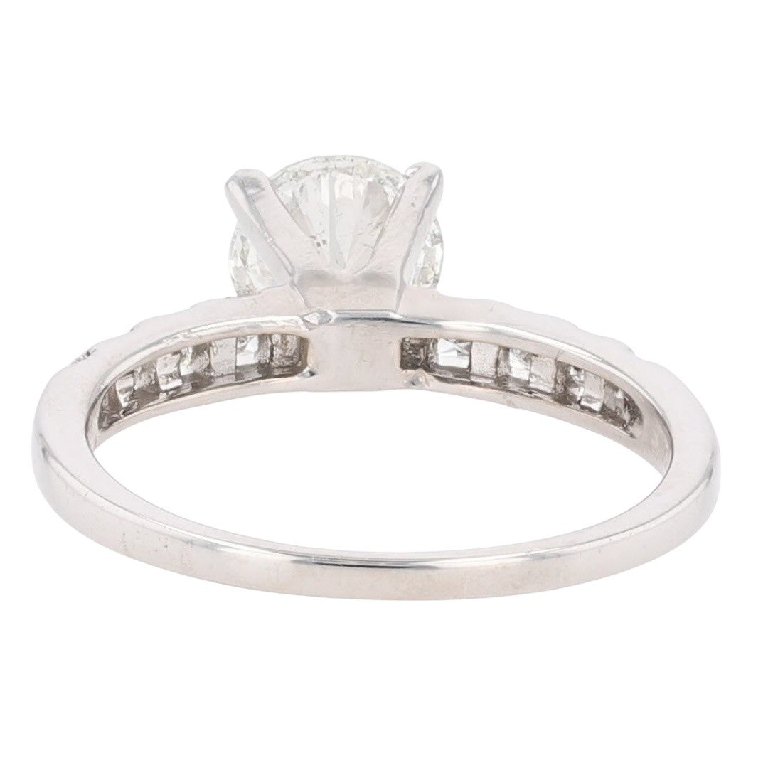 1.05ct Round Brilliant Diamond Solitaire with Accents Ring — GIA Certified, 18k White Gold