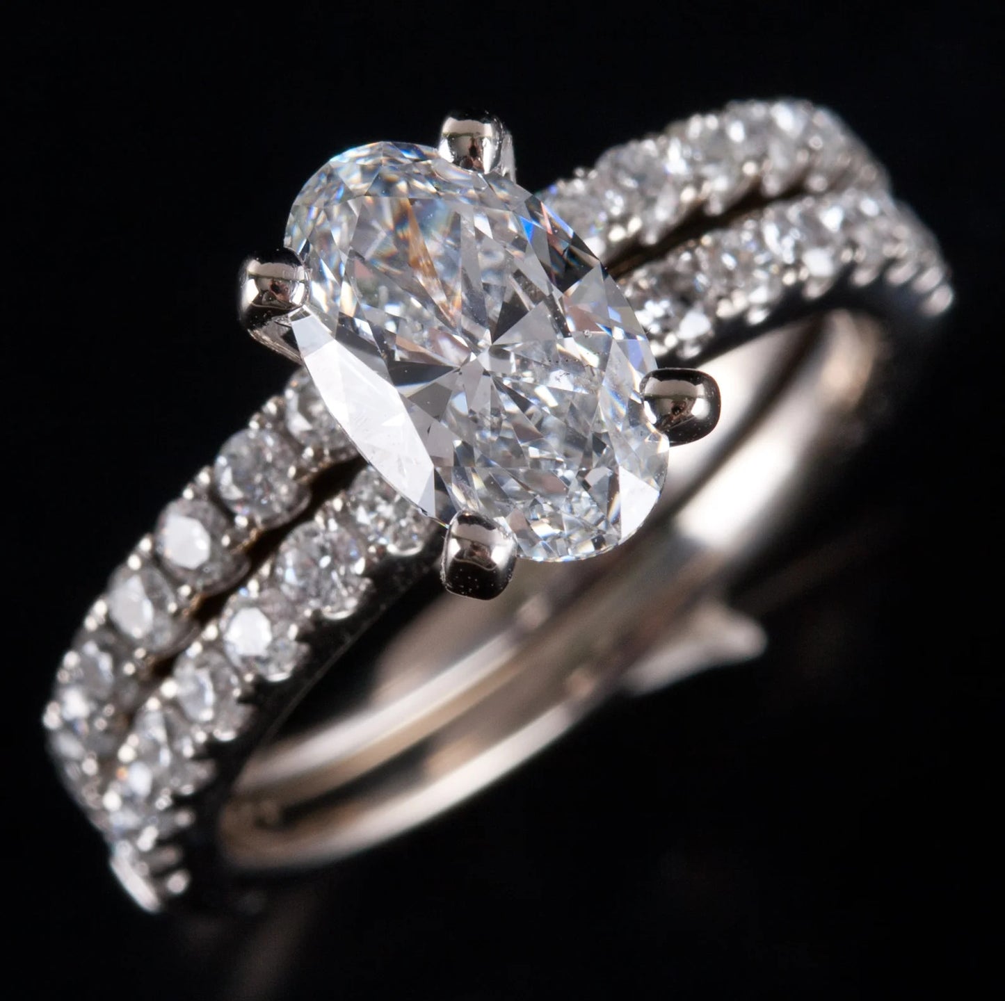 1.68ct Oval Diamond Engagement Ring — GIA Certified, 14k White Gold