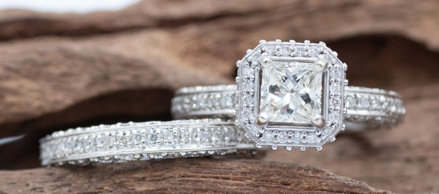 1.30ct Princess Cut Diamond Engagement Ring — GIA Certified, 18k White Gold