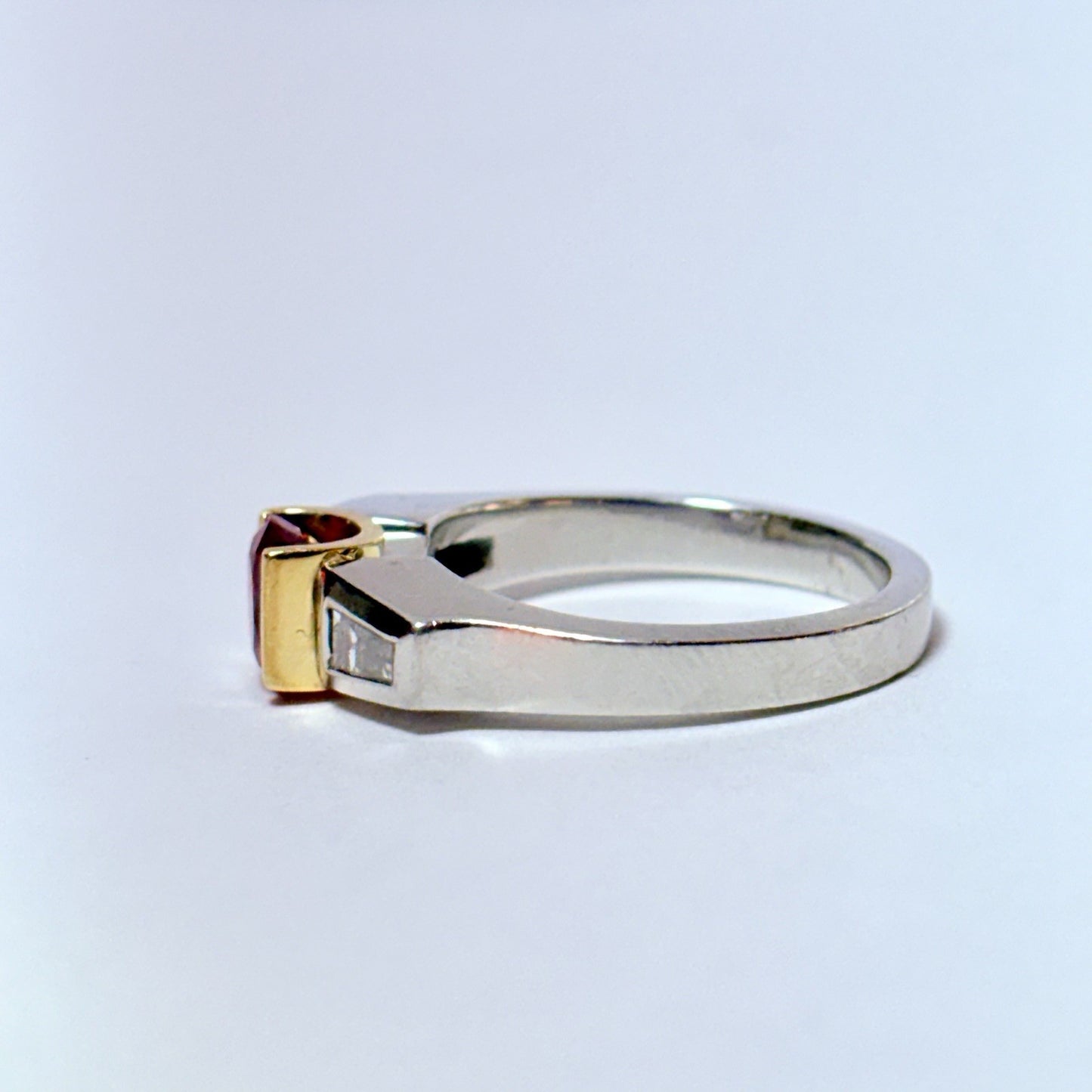 1.10ct Oval Ruby & Diamond Ring — GIA Certified, Platinum & 18K Gold