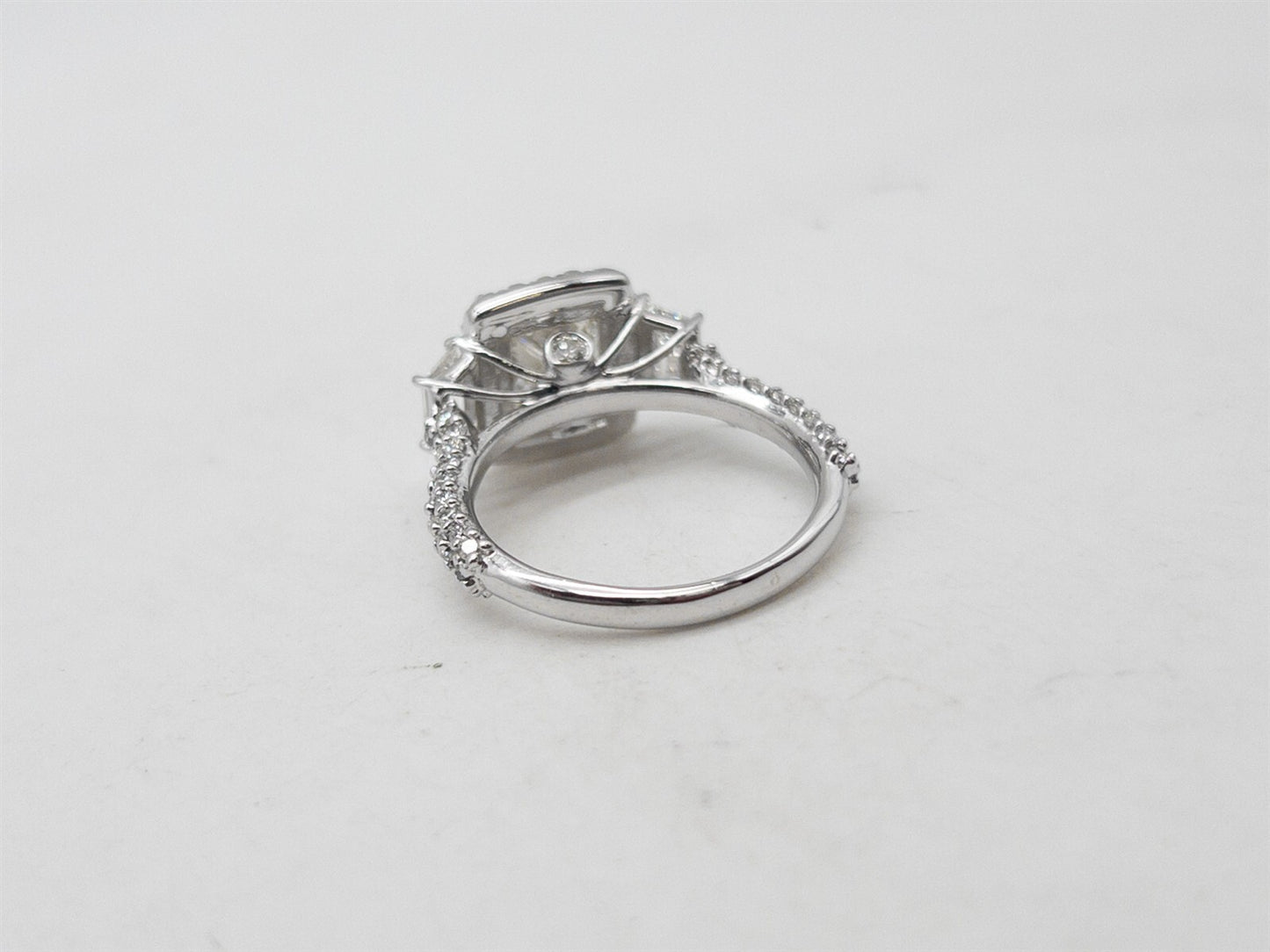 3.08ct Rectangular Modified Brilliant Diamond Ring — GIA Certified, 14k White Gold