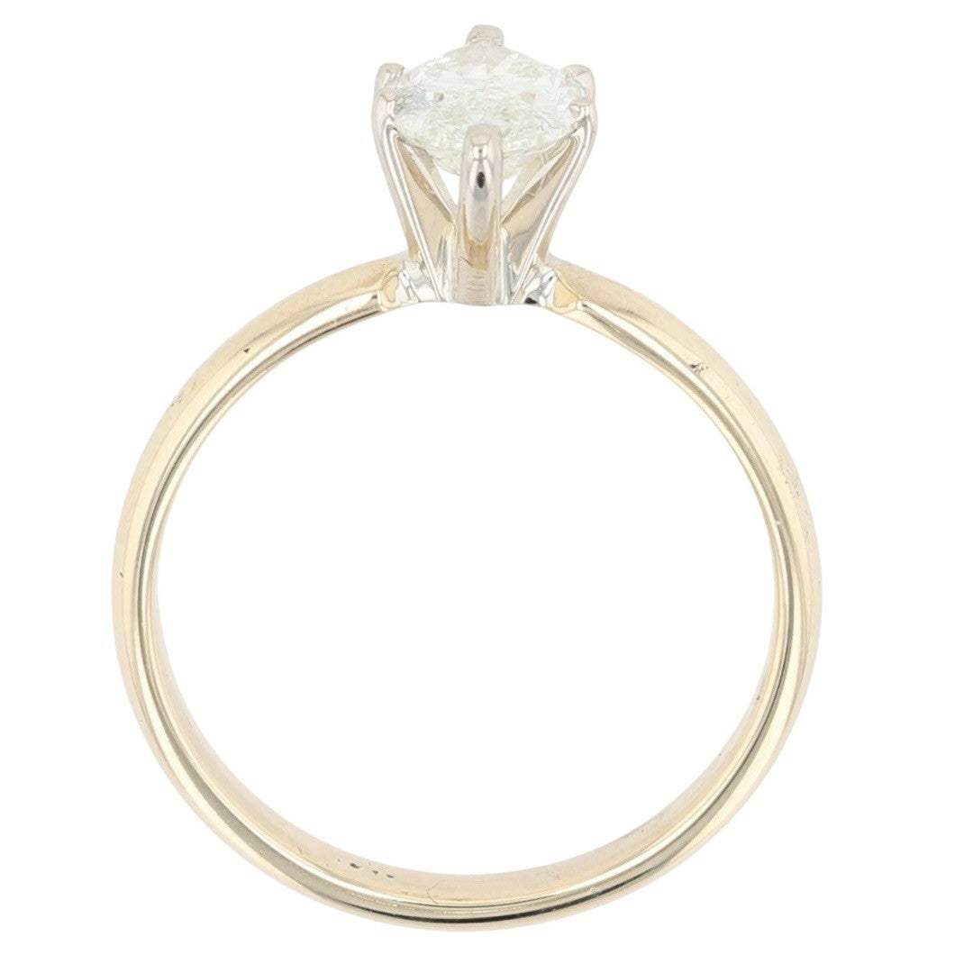 0.90ct Marquise Diamond Engagement Ring — GIA Certified, 14k Two-Tone Gold