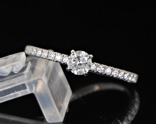 0.19ct Round Brilliant Diamond Solitaire Ring — GIA Certified, Platinum