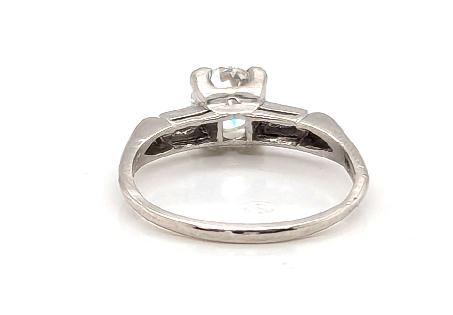 0.73ct Round Brilliant Art Deco Diamond Ring — GIA Certified, Platinum