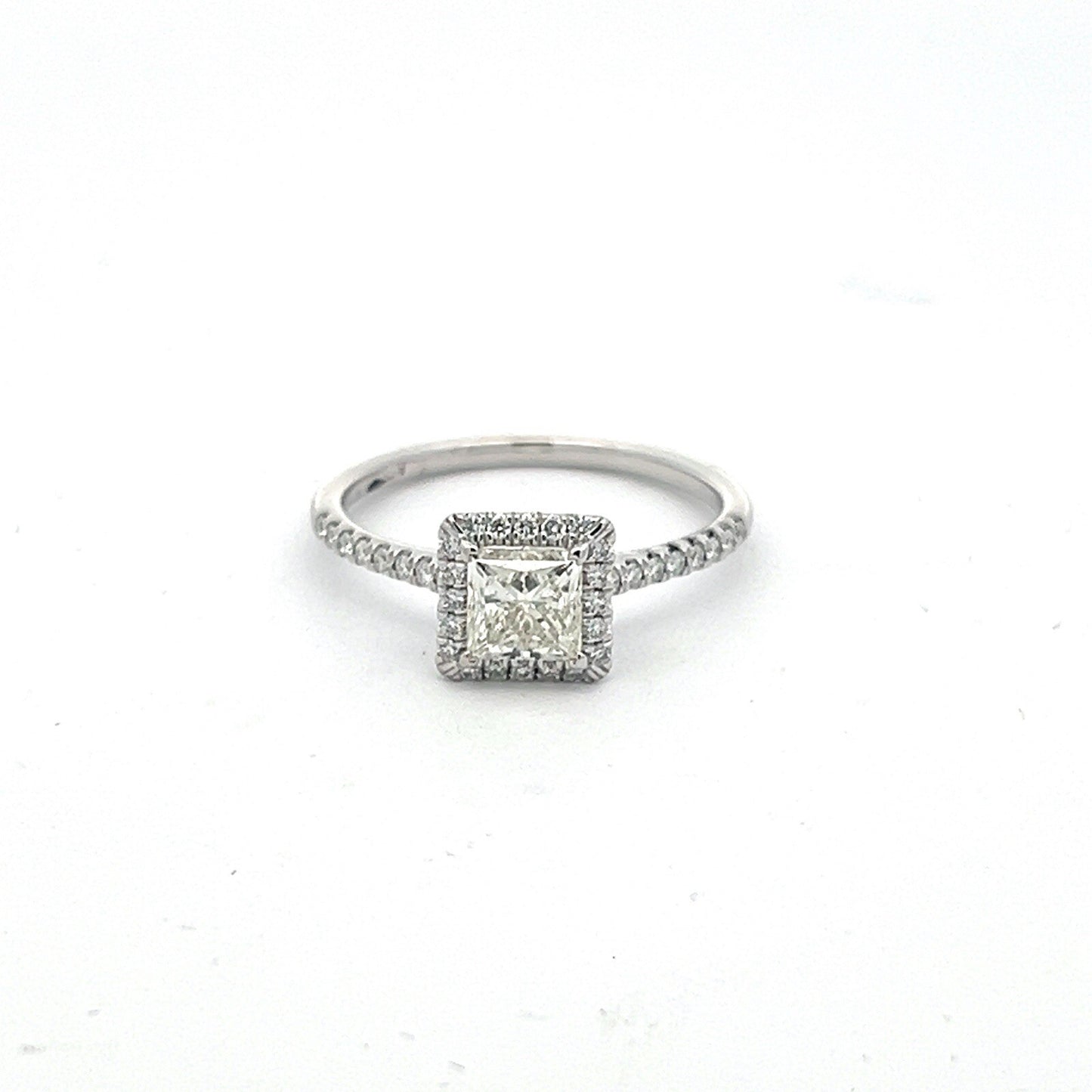 0.93ct Square Modified Brilliant Diamond Engagement Ring — GIA Certified, 14k White Gold